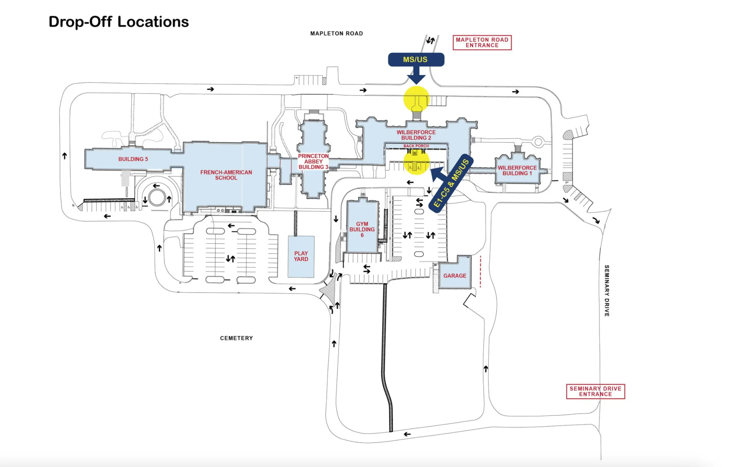 The Wilberforce School Drop Off Locations Map