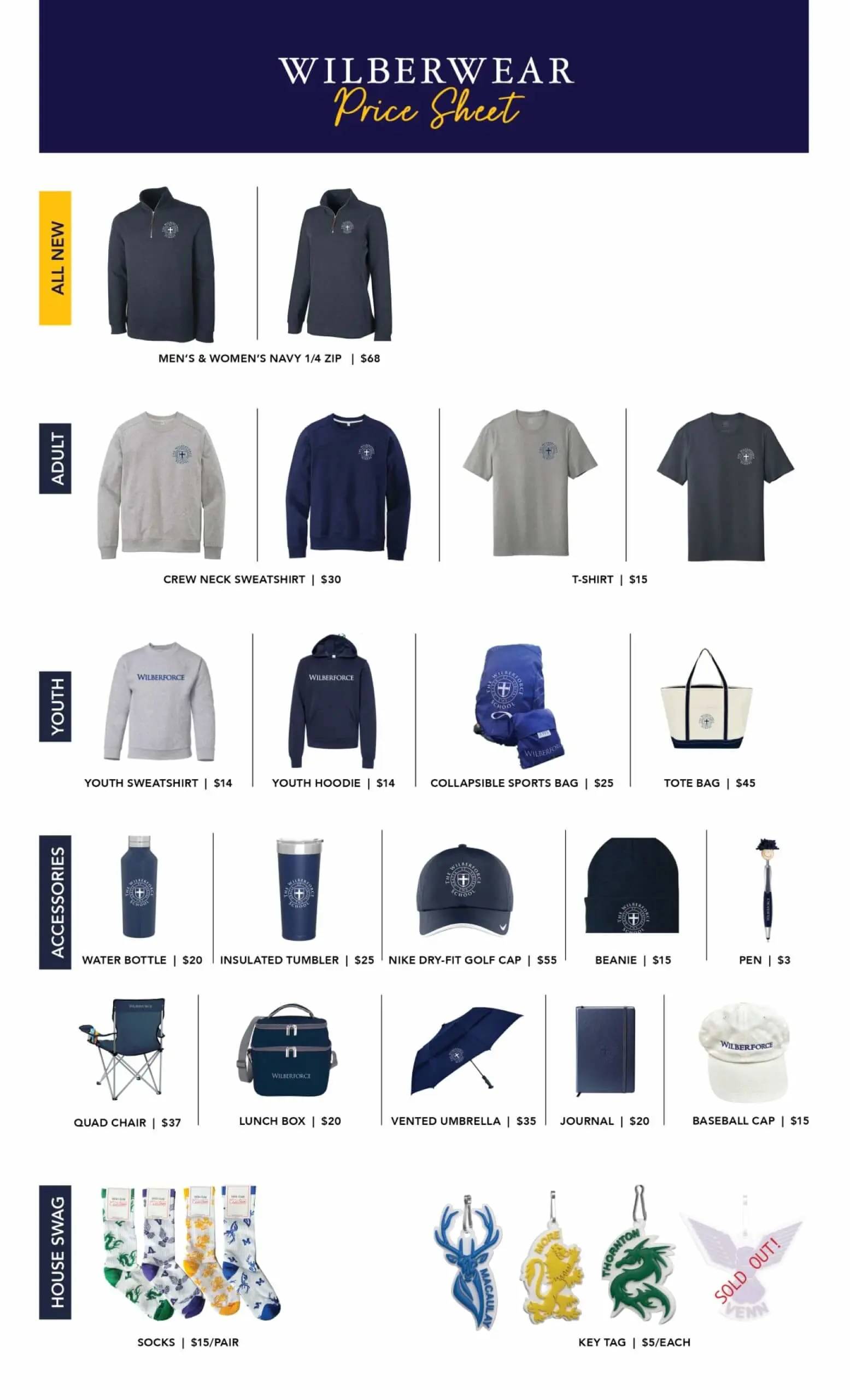 Wilberwear Price List